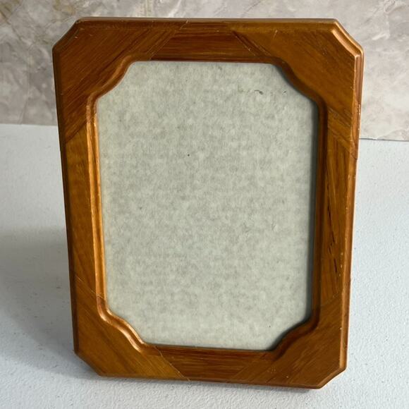 Vintage Wooden Frame Table Top Wall Oak Wood 5 x 7 inch Modern MCM - Picture 1 of 10